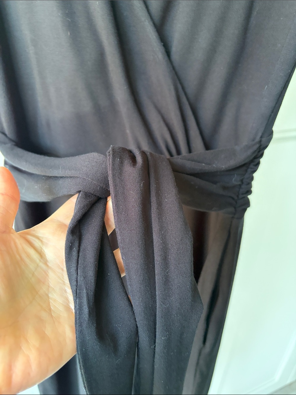 Boden Black Wrap Jumpsuit with Waist Tie, Size US 4R. - Picture 3 of 15